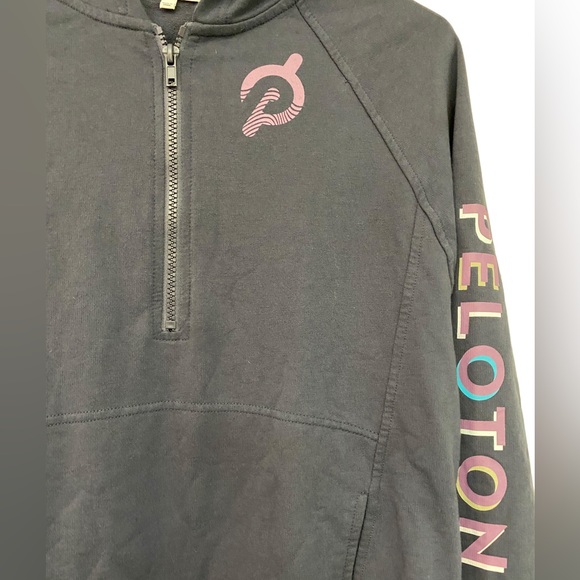Peloton distressed faded navy half zip mark your mark - Picture 5 of 6